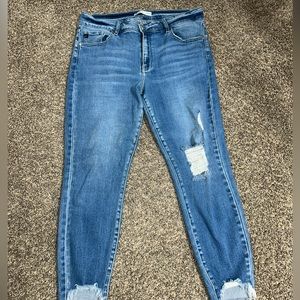 Blue Distressed KanCan jeans in a size 16